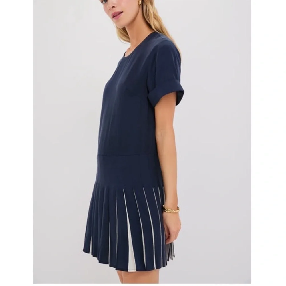 Tuckernuck Navy Pleated Mini Dress